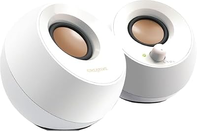 Creative Pebble, 2.0 USB Desktop Stereo Speakers for PC/Laptop, White