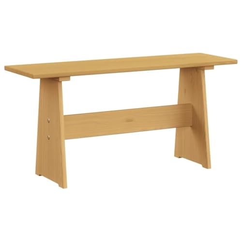 Urban Home Furniture Chapman 3 Piece Casual Dining 2-Tone Natural/Natural Solid Pine Wood Kitchen Table Set with 2 Benches, Kitchen Dining Set