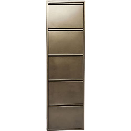 Kare Design Schukipper Caruso 5-er, Bronze, Schuhkipper, Schuhschrank, Stahl, Schuablage für 10 Paar Schuhe, Unikat, 170x50x14 cm (H/B/T)