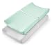 TILLYOU Jersey Knit Ultra Soft Changing Pad Cover Set-Cradle Sheet Unisex Change Table Sheets for Baby Girls and Boys-32"/34'' x 16"-Comfortable Cozy -2 Pack Lt Green & Lt Gray