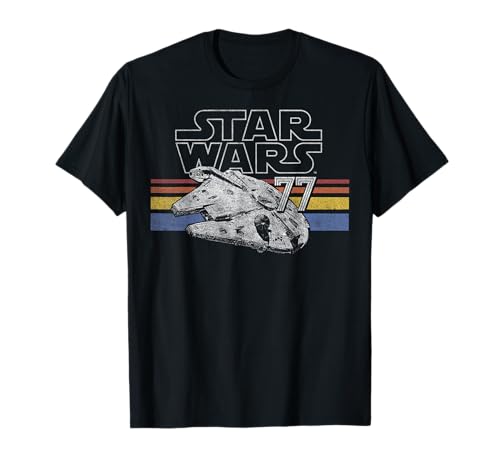 Star Wars Retro Falcon Stripes t-shirt vintage geek imprimé col rond