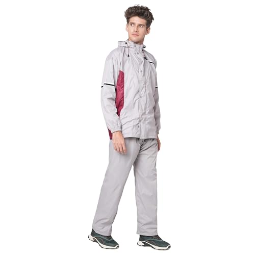 Image of Citizen Hooded Raincoat for Men Women Waterproof for Bike Riders Hd Butter Fabric Lightweight Stylish Sealed Hood, Large Pockets, Heavy-Duty Zippers Rainwear with Carry Pouch-CR016