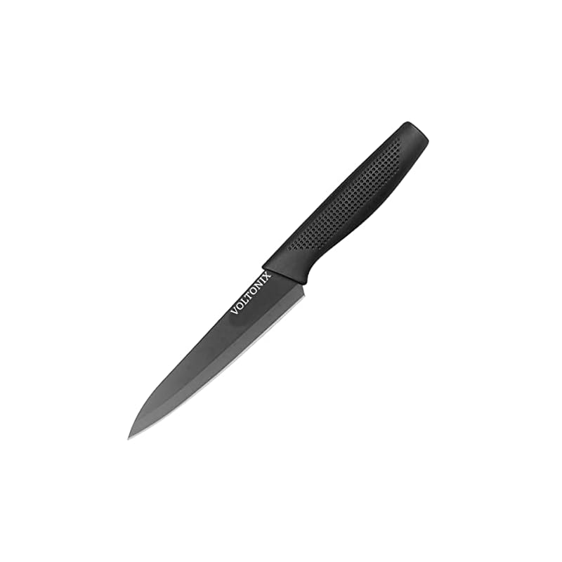 Voltonix Stainless Steel 3 Pieces Professional Kitchen Knife Set/Meat Knife/Chef Knife with Non-Slip Handle Sharp Manual Sharpening for Home Kitchen/ (Dark Black) - Image 4