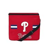 FOCO MLB Officially Licensed Primary Logo Team Stripe 6 or 12 Pack Soft Insulated Game Day Baseball Lunch Tote Cooler - Philadelphia Phillies - 12 Pack
