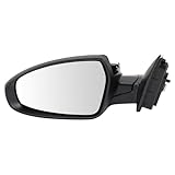 TRQ Driver Side Power Mirror Smooth Black Paint to Match Manual Fold Compatible with 2019-2023 Kia Forte KI1320226