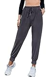 Envlon Womens Yoga Sweatpants for Women High Waisted Jogging Pants Workout Drawstring Comfy Casual Lounge Pants with Pockets (Light Gray, Large)