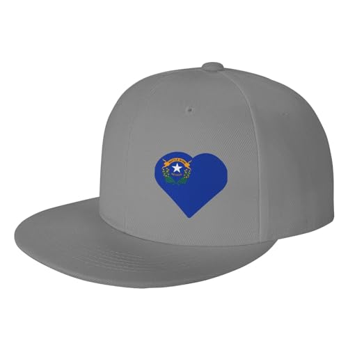 Flag of Nevada Heart Adjustable Outdoor Baseball Hat Flat Hat2