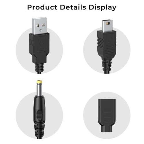 Image of Tobfit USB A Charging Cable for PSP 1000 /2000 /3000 /PS3, 2 in 1 USB A Data Charger Cable Lead for PSP 1000 2000 3000