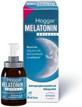 Hoggar Melatonin Balance Einschlafspray mit Vitamin B6, 20 ml | Verkürzt Einschlafzeit, hilft bei Jetlag, Passionsblumen-Extrakt, Melatonin & Vitamin B6, vegan, gluten- & laktosefr