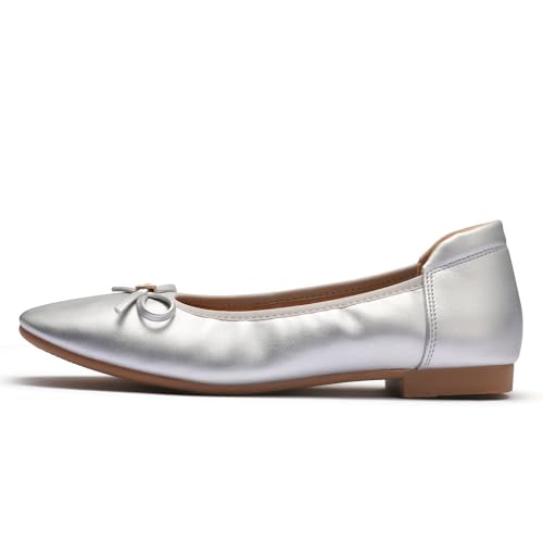 Image of Women's Comfortable Round Toe Bow Ballet Flats Shoes