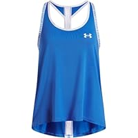 Under Armour Mädchen Tech Knockout Tank, atmungsaktives Mädchen Sporttop, ultraweiches Sport Tank Top,Blue Atlantis / / White,YSM
