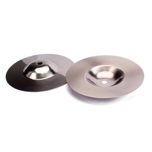 Wakauto Metal Cymbal Set 2pcs Silver Crash Cymbals Ideal for Drummers Students