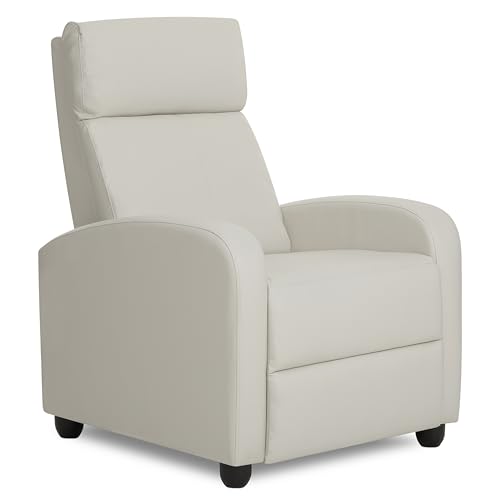 Dream On Me Tristan Upholstered Recliner Chair – Manual Recliner with Multi-Position Backrest & Footrest, Plush Padded Seat, Eco-Friendly FSC-Certified Frame, in Cream