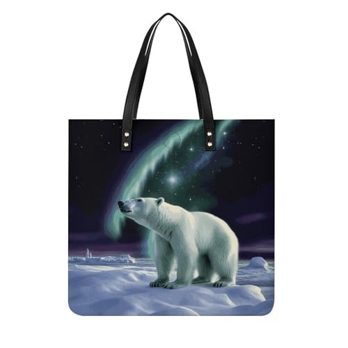 Sac à main ours polaires en cuir végétalien chic pour femme
