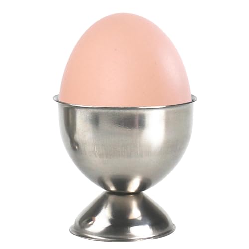 Portauovo in acciaio inox, gadget da cucina, porta uova sode, porta uova sode, porta spesso liscio in acciaio inox con base stabile, utensili da cucina per bollito duro e morbido