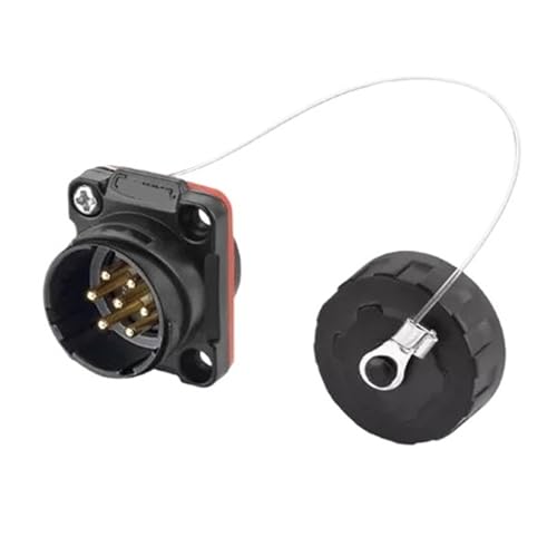 Fiche de signal 7 broches étanche IP67 mâle pour câblage d'éclairage de jardin sur panneau