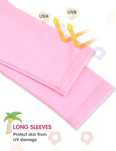 Image of Girls Rash Guard Swimsuit Two Piece Long Sleeve Bathing Suits