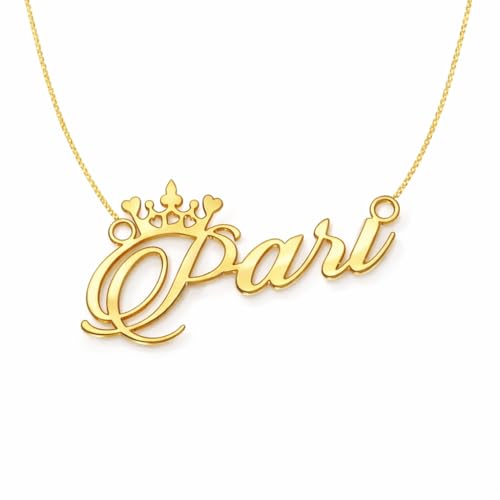 Image of Pari Cursive Gold & Silver Name Pendant Necklace, Best Jewelry Gift for Girls.