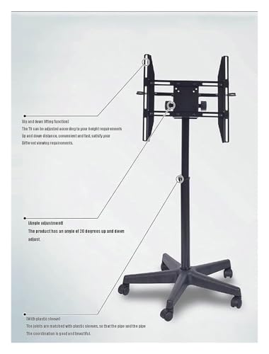 Soporte móvil para TV con ruedas y ajuste de altura miniatura 4