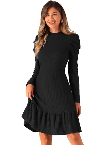 black sweater dress with poplin frill Karly Tie Front Poplin Dress