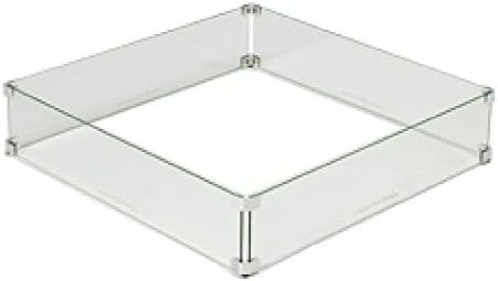 HPC Fire Square Fire Pit Glass Wind Guard (WG37-SQ), 37-Inch