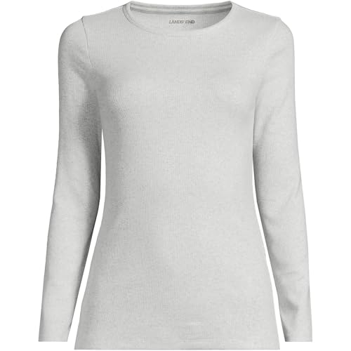 Image of Lands' End Women's Cotton Rib Knit T-Shirt
