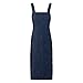 Presco Group Tablier en denim pour femme - Tablier de cuisine - Tablier de cuisine bleu - Collection Herbarium, bleu, XS/S