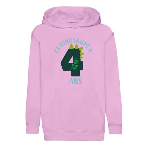 Sweat à capuche enfant thème dinosaure pour fêter ses 4 ans à l'école