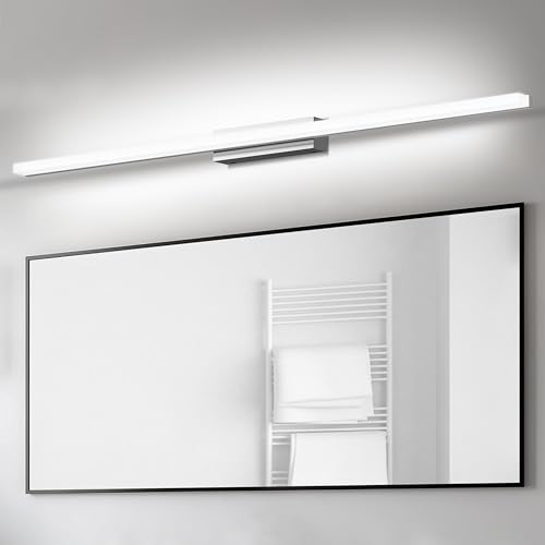 SUZNIU Led Spiegelleuchte Badezimmer, 100CM Spiegelschrank Bad IP44 Kaltes Weiß 6000K Wandleuchte Badezimmer, 20W Spiegellampe Badezimmerlampe Spiegelleuchte Bad Schrankleuchte Spiegel Beleuchtung