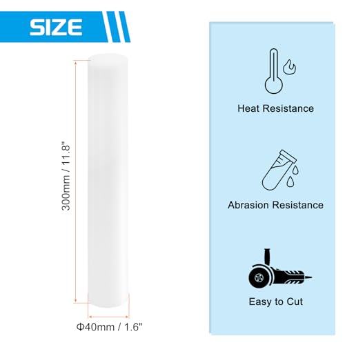 Image of MECCANIXITY ABS Plastic Rod Round Solid Bar 40 mm x 300mm White for DIY Model Material, Architectural Model Making, DIY Sand Table, Pack of 1