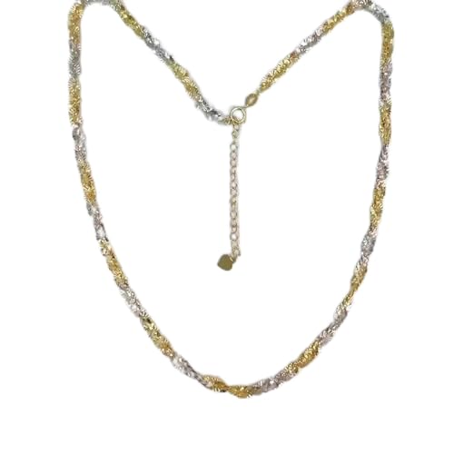 [�����ȓX] Xinfly 18K�C�G���[���z���C�g�S�[���h�\���b�h�`�F�[�������N�l�b�N���X�B�g�����h�X�^�C���B�����A����A�M�t�g�ɍœK�B