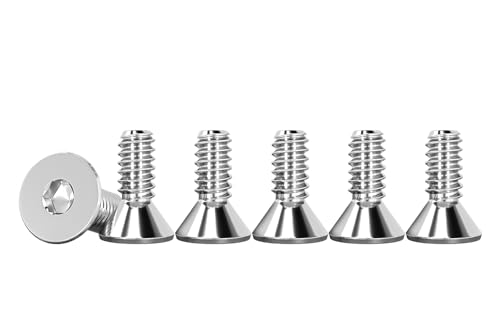 Drenky M3 X 8mm Vis à Tête Fraisée Avec Six Pans Creux en Acier Inoxydable A2 V2A Visserie Norme DIN 7991 / ISO 10642 Argent Vis Inox Filetage Complet, Lot De 50