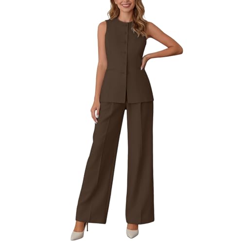 Ensemble femme 2 pièces chic d'été avec débardeur et pantalon long