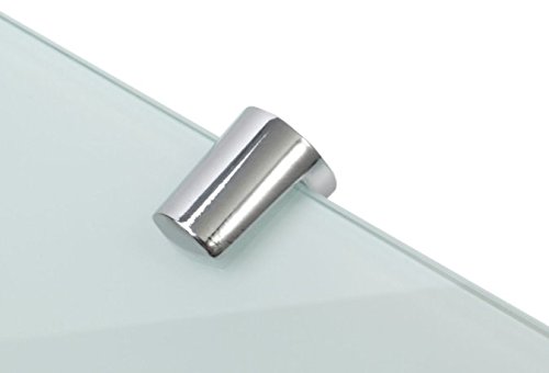 Ripiani ad angolo in vetro temperato, 6 mm, confezione da 2, 150 mm e 200 mm, colore: bianco