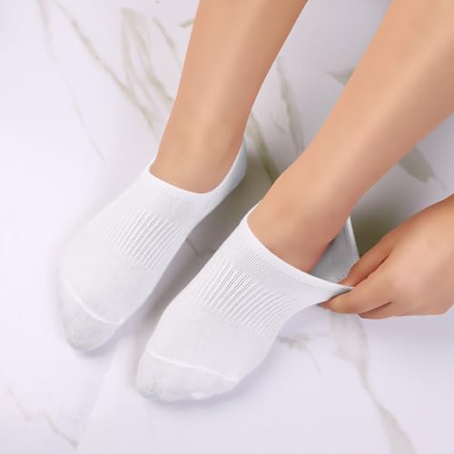 No Show Socks Womens Cotton 4 Pairs Low Cut Invisible Non-Slip Socks Size 5-9/9-114