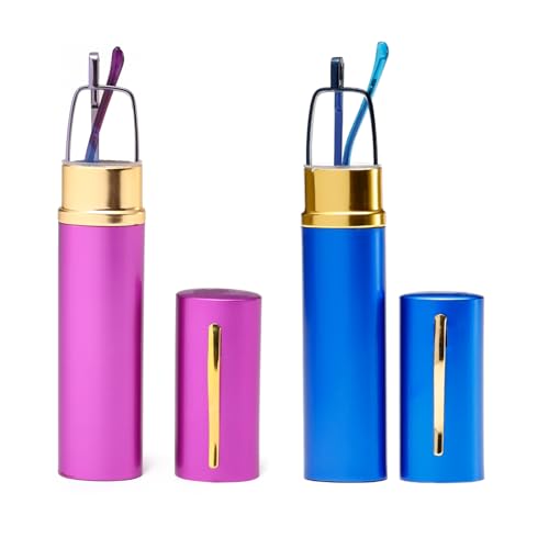 Image of Blue Light Blocking Reading Glasses - Slim Pocket Readers with Pen Clip Case Mini Lightweight Readers