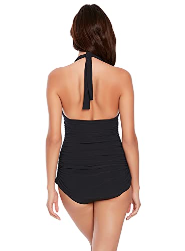 MagicSuit Women's Swimwear Solid Yvonne Tummy Control Halter One Piece Swimdress3