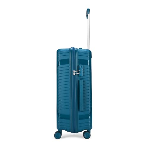 Image of VIP Plastic Hard Shell 8 Spinner Wheels Engage Check-In Trolley Bag Set - (56+66+76Cms) For Travel (So3, Light Blue), Small, Large, Medium