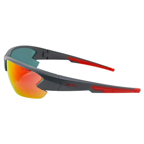 Epoch Eyewear Midway Sunglasses Gray/Red Frame with Red Mirror Lens3