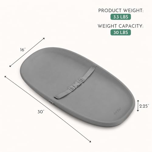 Image of Evolur Eva Changing Pad, Waterproof EVA Foam, Safety Strap, Dark Gray