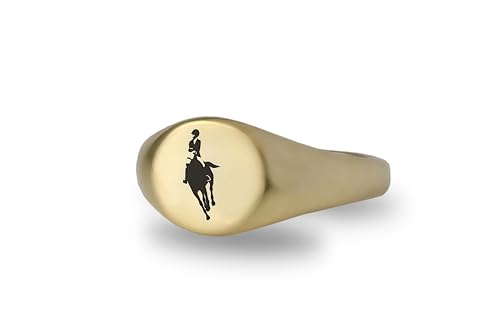 Cadeau personnalisé cheval bague chevalière or ronde au style équestre chic