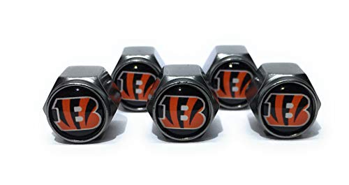Cincinnati Bengals Metal Tire Valve Stem Caps Set/5 Pcs for Cars Sedan SUVs