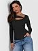 ANRABESS Womens Cutout Tops Trendy Sexy Long Sleeve Shirts Ribbed Slim Fit Tee 2025 Fall Fashion Going Out Tshirts Clothes Black X-Large
