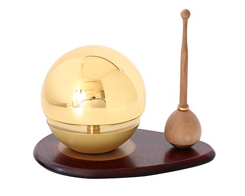 たまゆらりん 金(ゴールド) 1.8寸 3点セット(本体 + リン棒:メープル + りん台:紫檀)