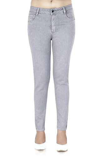 Image of TWGE - Women's Low Rise Skinny Fit Jeans - Single Button, Stretchable Denim Pants - Ankle Length - Stylish Casual Wear