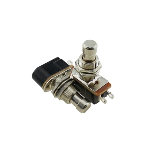 SQXBK 2 peças de pedal de efeito prata de 39,2 mm interruptor de pé momentâneo de toque suave normal