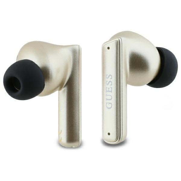 CG Mobile Guess Auriculares Bluetooth TWS + Base Dock Logo Impreso Cápsula Oro