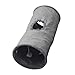 BaoFufc Cute Cat Tunnel Tube Collapsible Plush Foldable Tunnels Toy for Indoor Cats Tunnels Spring Hide-and-Seek Game Collapsible Cat Tunnel Large, Grey small