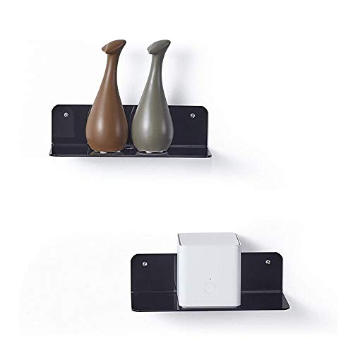 DECDEAL Conjunto de 2 prateleiras flutuantes fixadas na parede com clipes de cabo Expanda facilmente