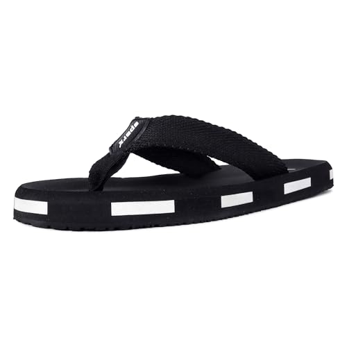 Image of SPARX Men SFG-2115 Black White Flip Flops (SF2115G BKWH 0009)